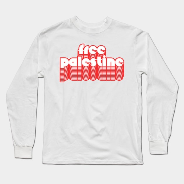 Free Palestine //// Retro Style Design Long Sleeve T-Shirt by DankFutura